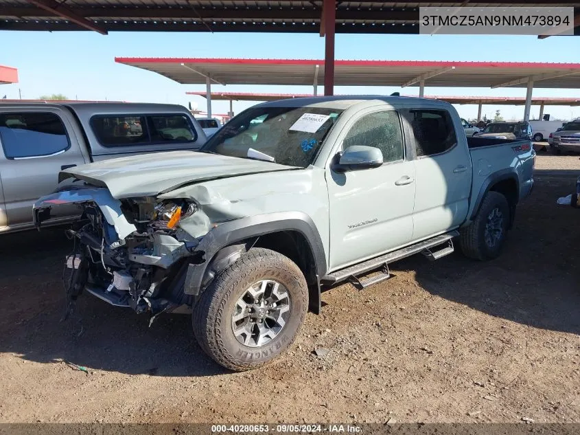 2022 Toyota Tacoma Double Cab/Sr/Sr5/Trd Spo VIN: 3TMCZ5AN9NM473894 Lot: 40280653