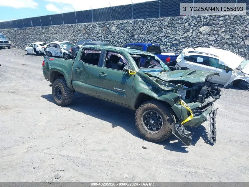 2022 Toyota Tacoma Sr V6/Sr5 V6/Trd Off Road/Trd Pro/Trd Sport VIN: 3TYCZ5AN4NT055893 Lot: 40295926