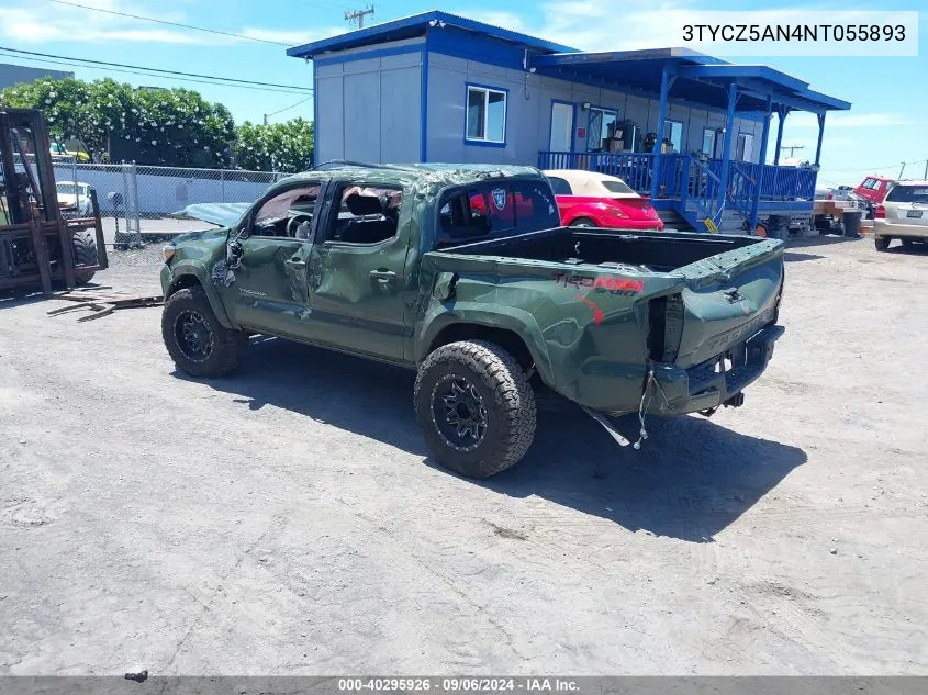 2022 Toyota Tacoma Sr V6/Sr5 V6/Trd Off Road/Trd Pro/Trd Sport VIN: 3TYCZ5AN4NT055893 Lot: 40295926