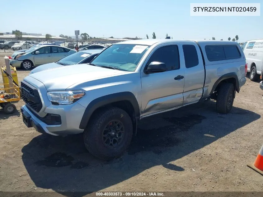 2022 Toyota Tacoma Sr V6 VIN: 3TYRZ5CN1NT020459 Lot: 40303573