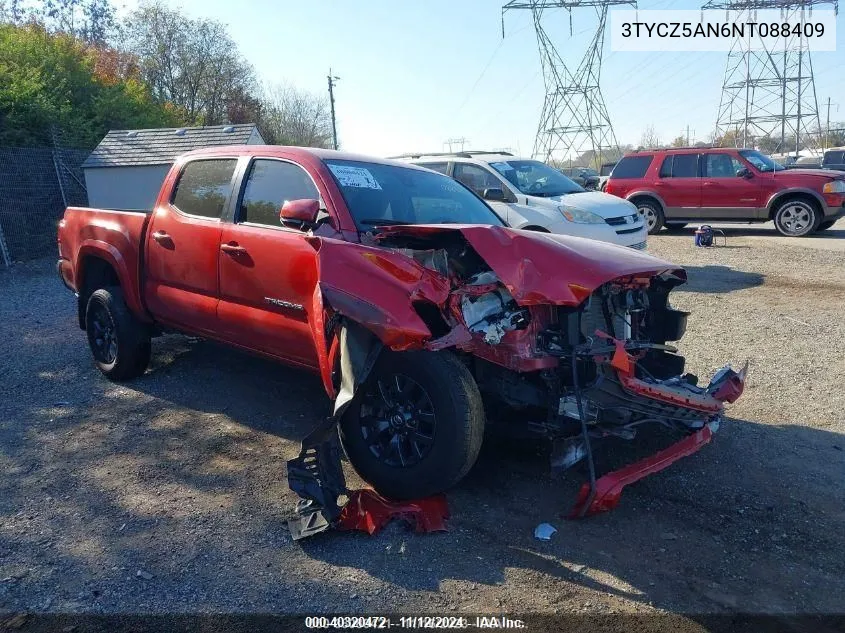 2022 Toyota Tacoma Sr5 V6 VIN: 3TYCZ5AN6NT088409 Lot: 40320472