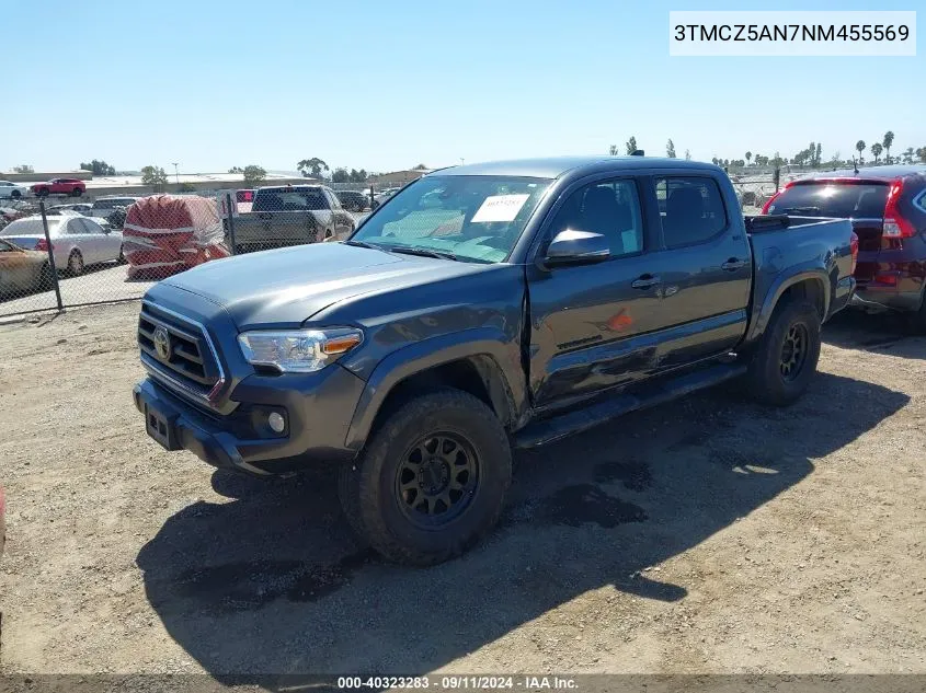 2022 Toyota Tacoma Sr5 V6 VIN: 3TMCZ5AN7NM455569 Lot: 40323283