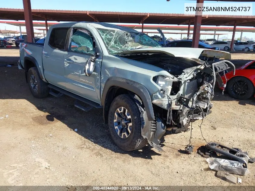 2022 Toyota Tacoma Double Cab/Sr/Sr5/Trd Spo VIN: 3TMCZ5AN8NM524737 Lot: 40344920