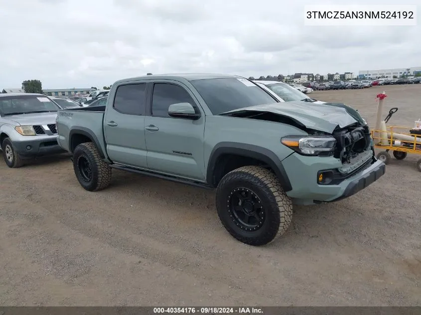 3TMCZ5AN3NM524192 2022 Toyota Tacoma Double Cab/Sr/Sr5/Trd Sport/Trd Off Road/Trd Pro