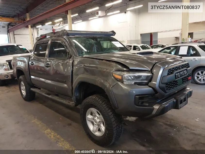 2022 Toyota Tacoma Double Cab/Sr/Sr5/Trd Spo VIN: 3TYCZ5AN9NT080837 Lot: 40354763