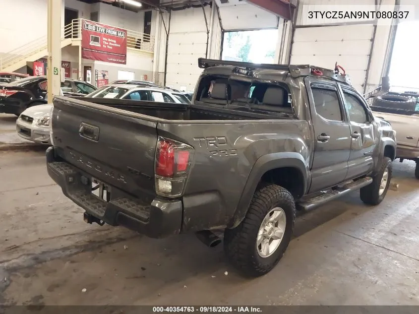 2022 Toyota Tacoma Double Cab/Sr/Sr5/Trd Spo VIN: 3TYCZ5AN9NT080837 Lot: 40354763