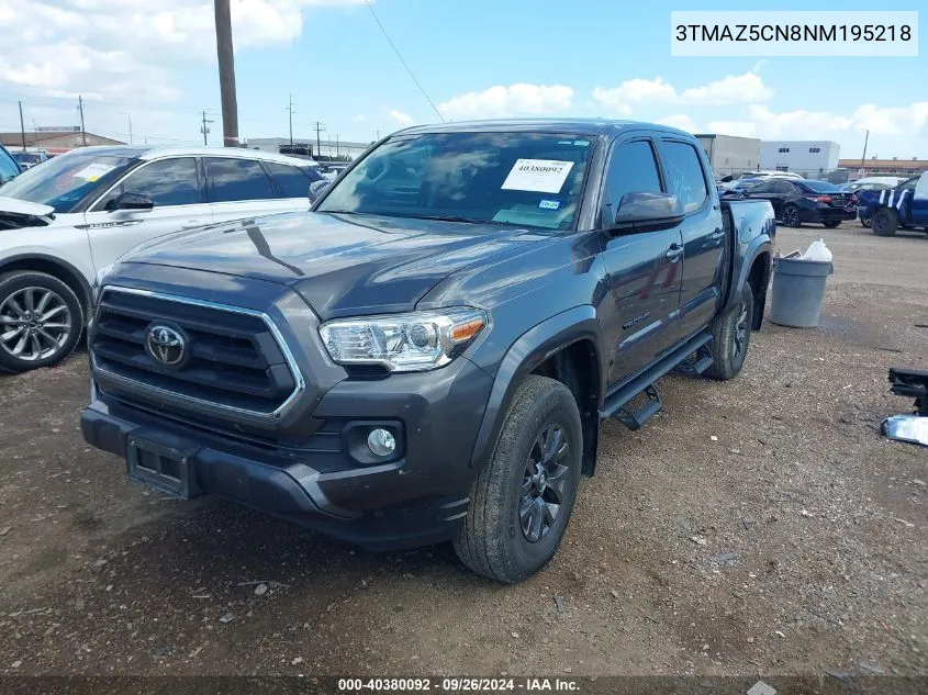 2022 Toyota Tacoma Sr5 V6 VIN: 3TMAZ5CN8NM195218 Lot: 40380092