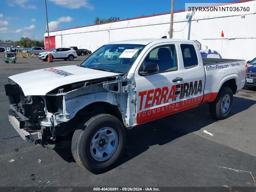 3TYRX5GN1NT036760 2022 Toyota Tacoma Sr