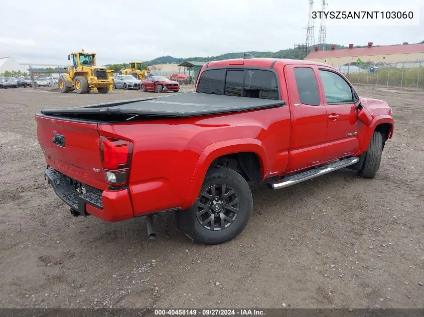 2022 Toyota Tacoma Sr5 V6 VIN: 3TYSZ5AN7NT103060 Lot: 40458149