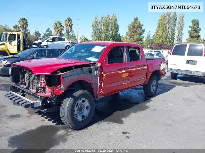 2022 Toyota Tacoma Sr VIN: 3TYAX5GN7NT064673 Lot: 40462285