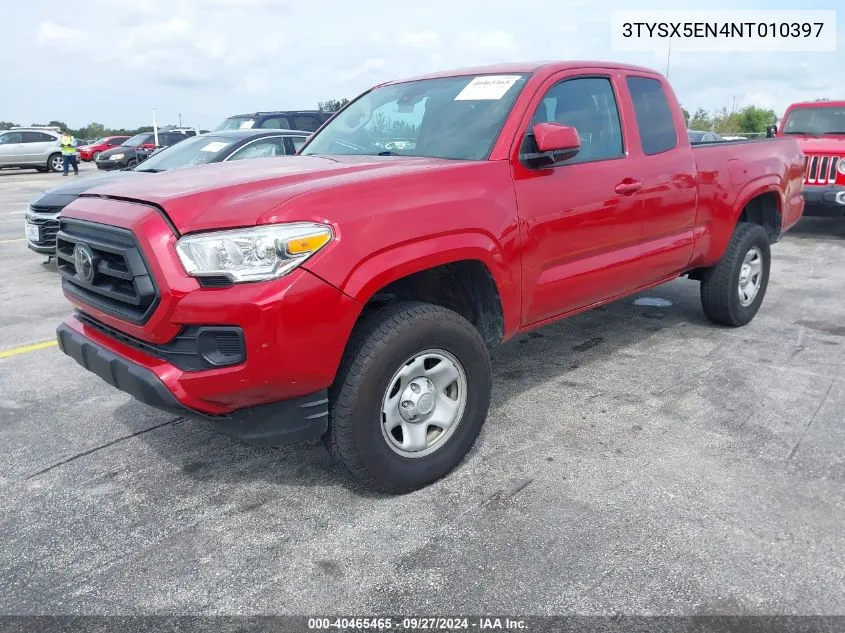 2022 Toyota Tacoma Sr VIN: 3TYSX5EN4NT010397 Lot: 40465465