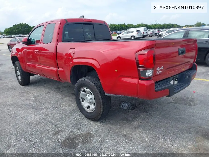 2022 Toyota Tacoma Sr VIN: 3TYSX5EN4NT010397 Lot: 40465465