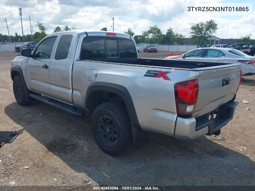 2022 Toyota Tacoma Sr V6 VIN: 3TYRZ5CN3NT016865 Lot: 40483094