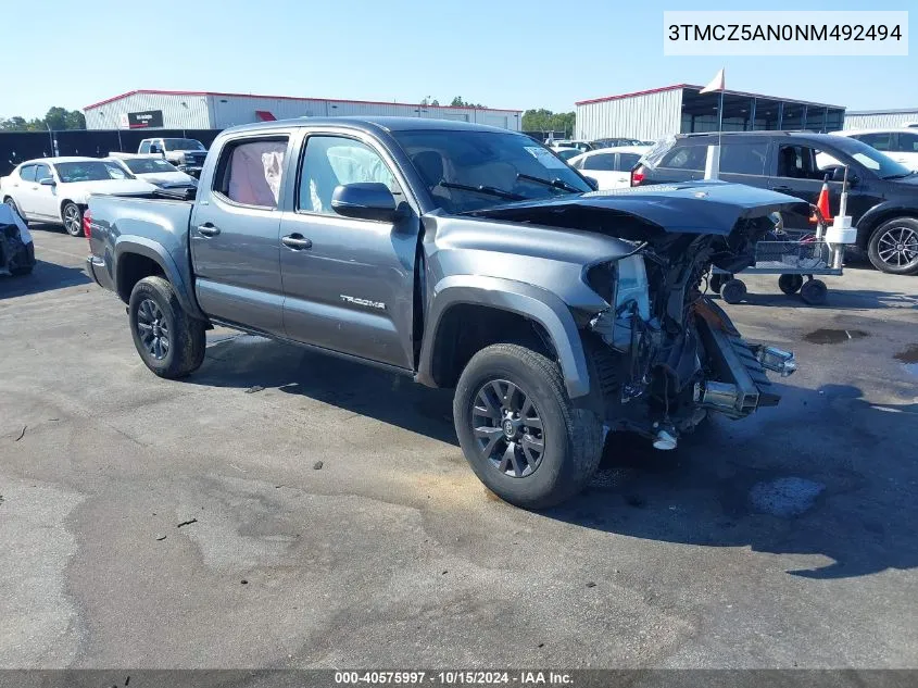 2022 Toyota Tacoma Sr5 V6 VIN: 3TMCZ5AN0NM492494 Lot: 40575997