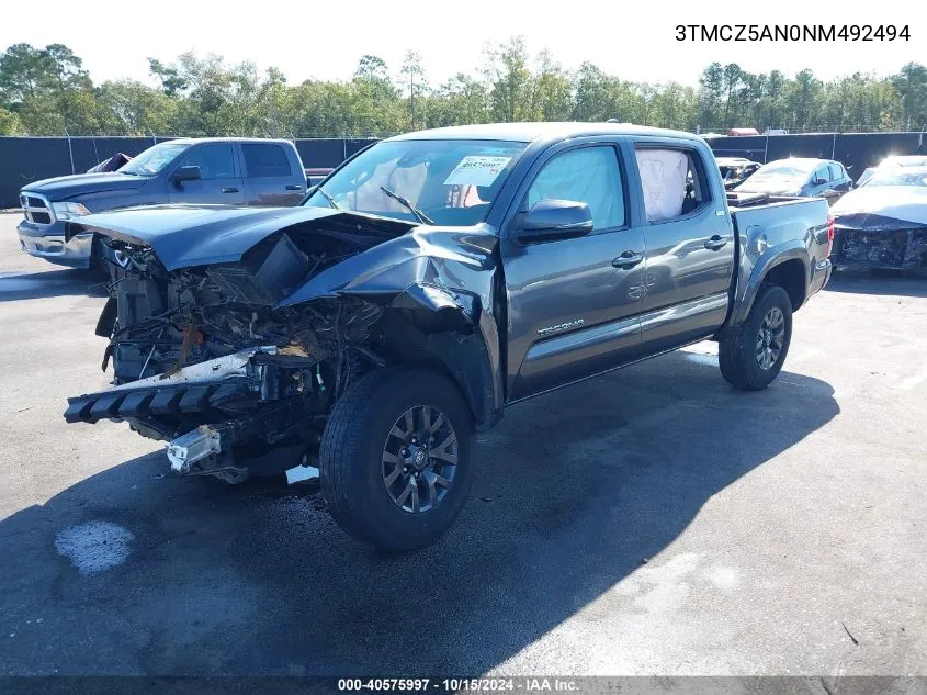 2022 Toyota Tacoma Sr5 V6 VIN: 3TMCZ5AN0NM492494 Lot: 40575997