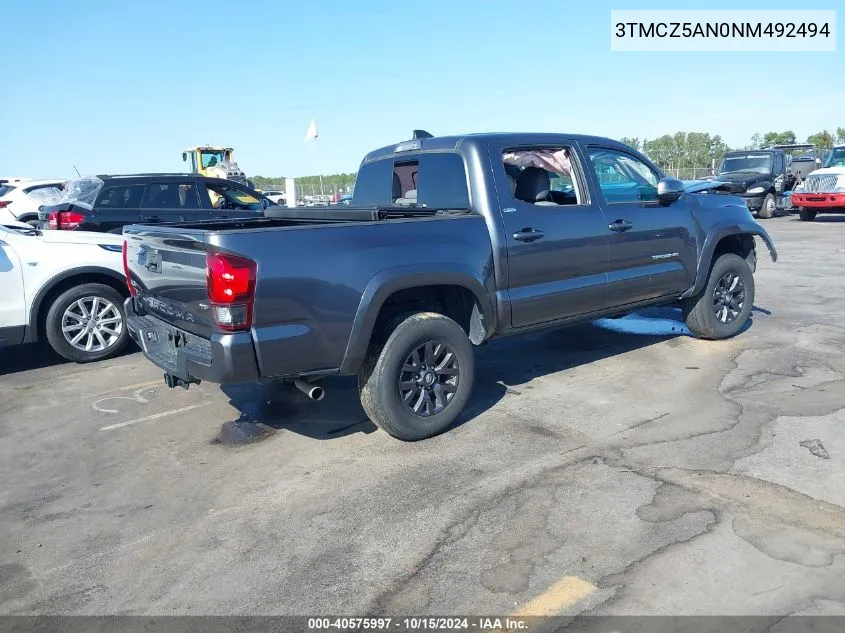 2022 Toyota Tacoma Sr5 V6 VIN: 3TMCZ5AN0NM492494 Lot: 40575997