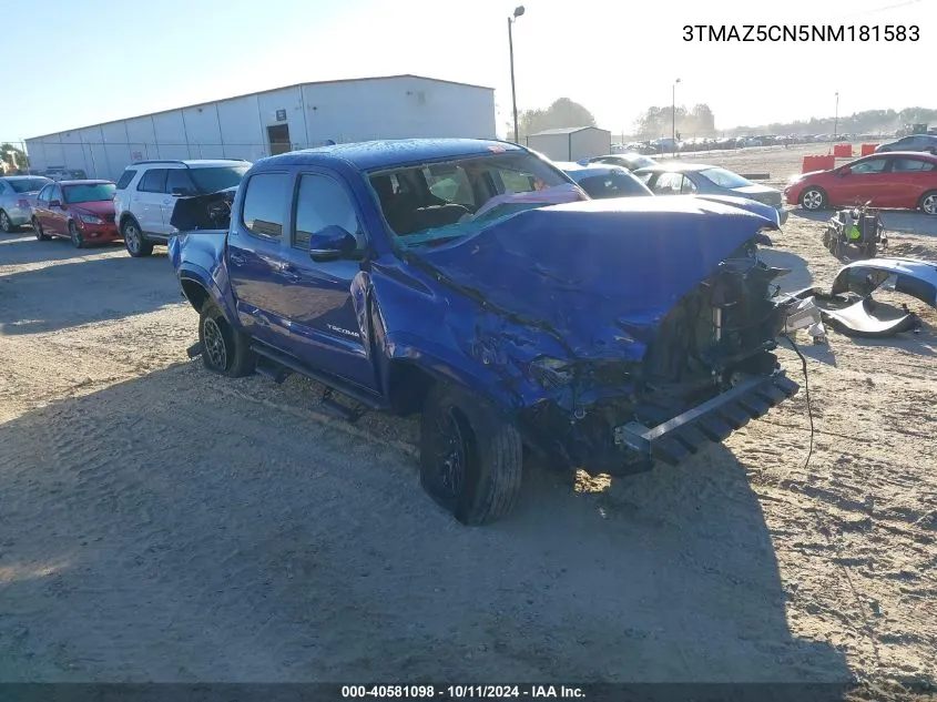 2022 Toyota Tacoma Sr5 V6 VIN: 3TMAZ5CN5NM181583 Lot: 40581098