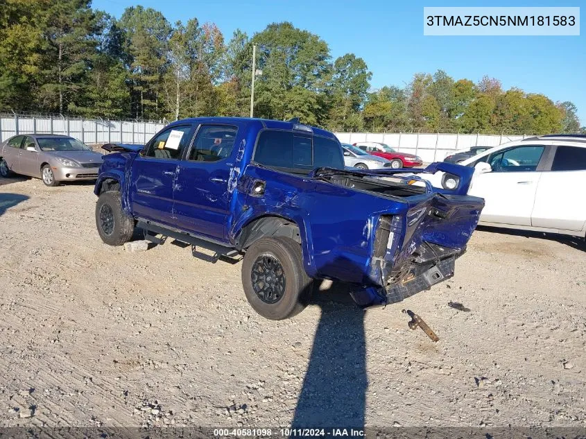 2022 Toyota Tacoma Sr5 V6 VIN: 3TMAZ5CN5NM181583 Lot: 40581098