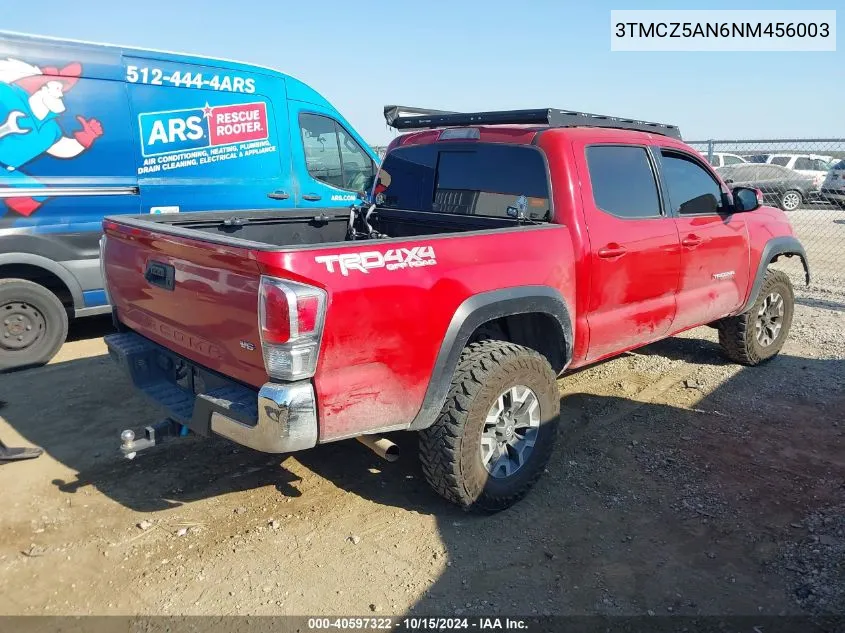 2022 Toyota Tacoma Trd Off Road VIN: 3TMCZ5AN6NM456003 Lot: 40597322