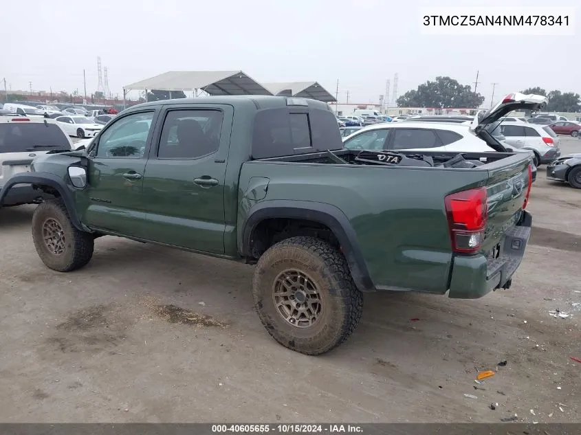 2022 Toyota Tacoma Sr5 V6 VIN: 3TMCZ5AN4NM478341 Lot: 40605655