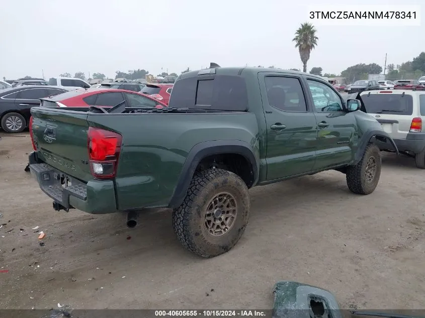 2022 Toyota Tacoma Sr5 V6 VIN: 3TMCZ5AN4NM478341 Lot: 40605655