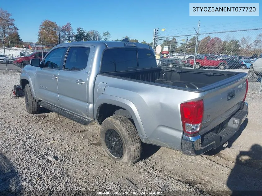 2022 Toyota Tacoma Sr5 V6 VIN: 3TYCZ5AN6NT077720 Lot: 40633852