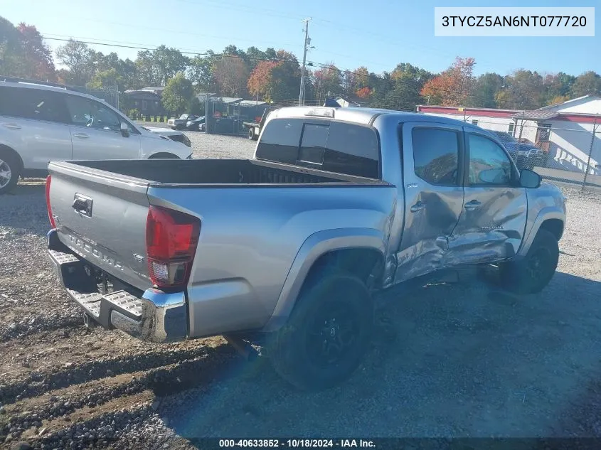 2022 Toyota Tacoma Sr5 V6 VIN: 3TYCZ5AN6NT077720 Lot: 40633852