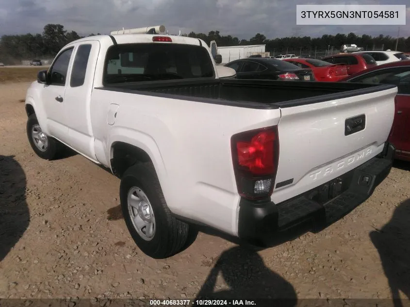 2022 Toyota Tacoma Sr VIN: 3TYRX5GN3NT054581 Lot: 40683377