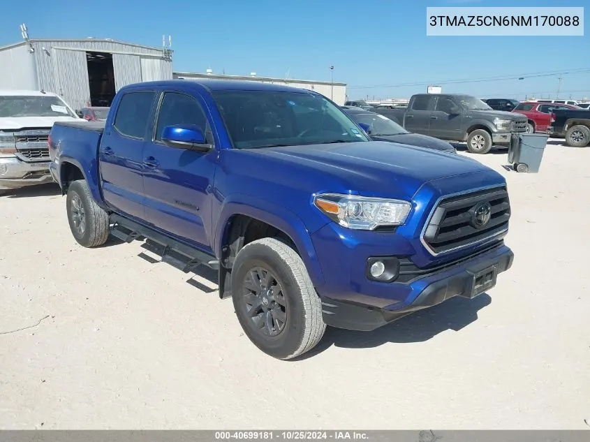 2022 Toyota Tacoma Sr5 V6 VIN: 3TMAZ5CN6NM170088 Lot: 40699181