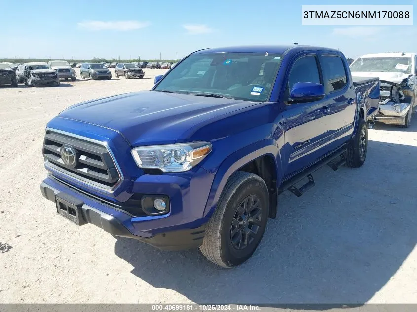 2022 Toyota Tacoma Sr5 V6 VIN: 3TMAZ5CN6NM170088 Lot: 40699181