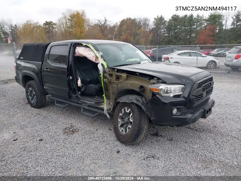 2022 Toyota Tacoma Trd Off Road VIN: 3TMCZ5AN2NM494117 Lot: 40723996