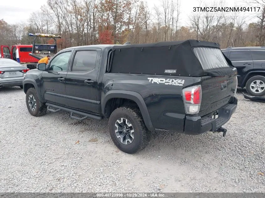 2022 Toyota Tacoma Trd Off Road VIN: 3TMCZ5AN2NM494117 Lot: 40723996