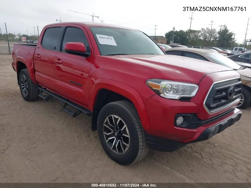 2022 Toyota Tacoma Sr5 V6 VIN: 3TMAZ5CNXNM167761 Lot: 40810552