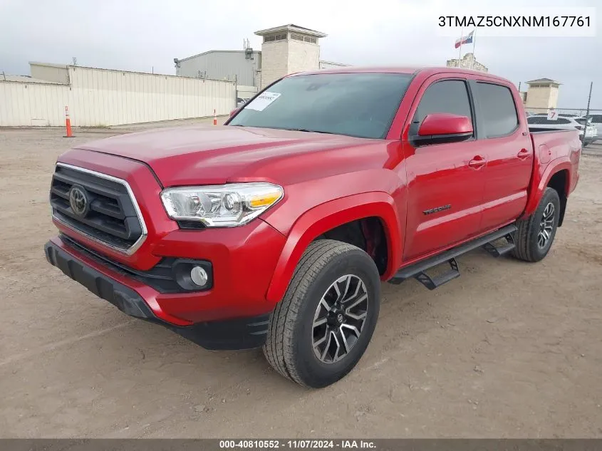 2022 Toyota Tacoma Sr5 V6 VIN: 3TMAZ5CNXNM167761 Lot: 40810552