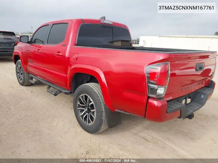 2022 Toyota Tacoma Sr5 V6 VIN: 3TMAZ5CNXNM167761 Lot: 40810552