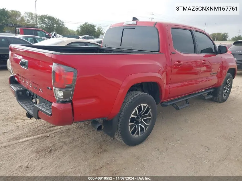 2022 Toyota Tacoma Sr5 V6 VIN: 3TMAZ5CNXNM167761 Lot: 40810552