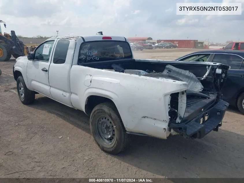 2022 Toyota Tacoma Sr VIN: 3TYRX5GN2NT053017 Lot: 40810970