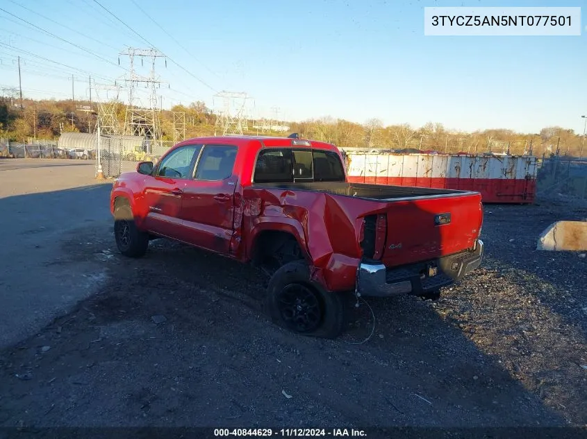 2022 Toyota Tacoma Sr5 V6 VIN: 3TYCZ5AN5NT077501 Lot: 40844629