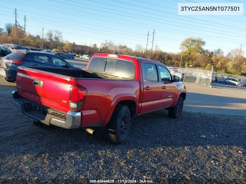 2022 Toyota Tacoma Sr5 V6 VIN: 3TYCZ5AN5NT077501 Lot: 40844629