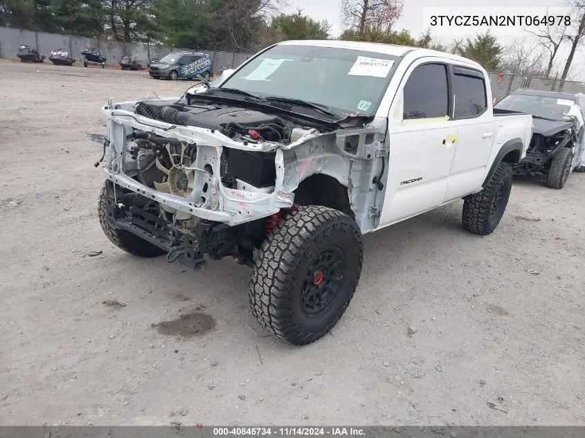 2022 Toyota Tacoma Trd Pro VIN: 3TYCZ5AN2NT064978 Lot: 40845734