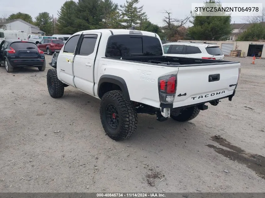 2022 Toyota Tacoma Trd Pro VIN: 3TYCZ5AN2NT064978 Lot: 40845734