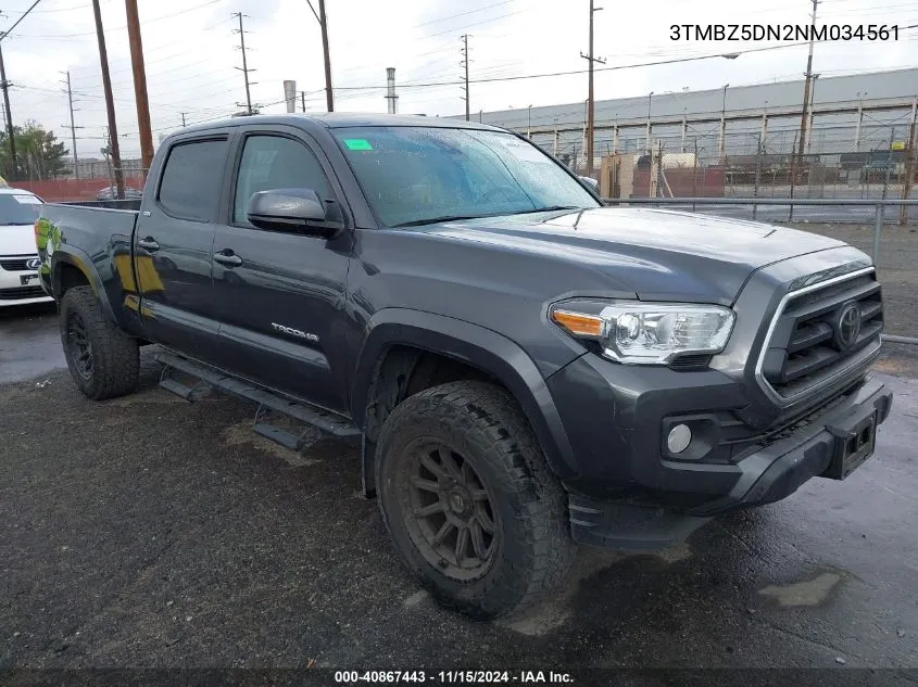 2022 Toyota Tacoma 2Wd Sr5 V6 VIN: 3TMBZ5DN2NM034561 Lot: 40867443