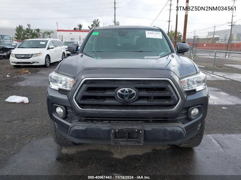 2022 Toyota Tacoma 2Wd Sr5 V6 VIN: 3TMBZ5DN2NM034561 Lot: 40867443