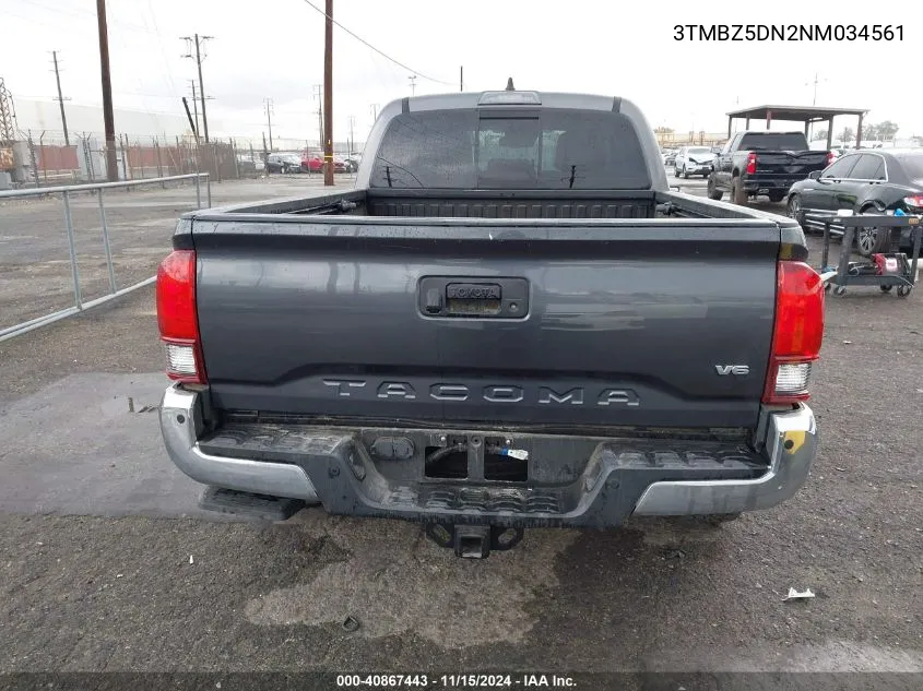 2022 Toyota Tacoma 2Wd Sr5 V6 VIN: 3TMBZ5DN2NM034561 Lot: 40867443