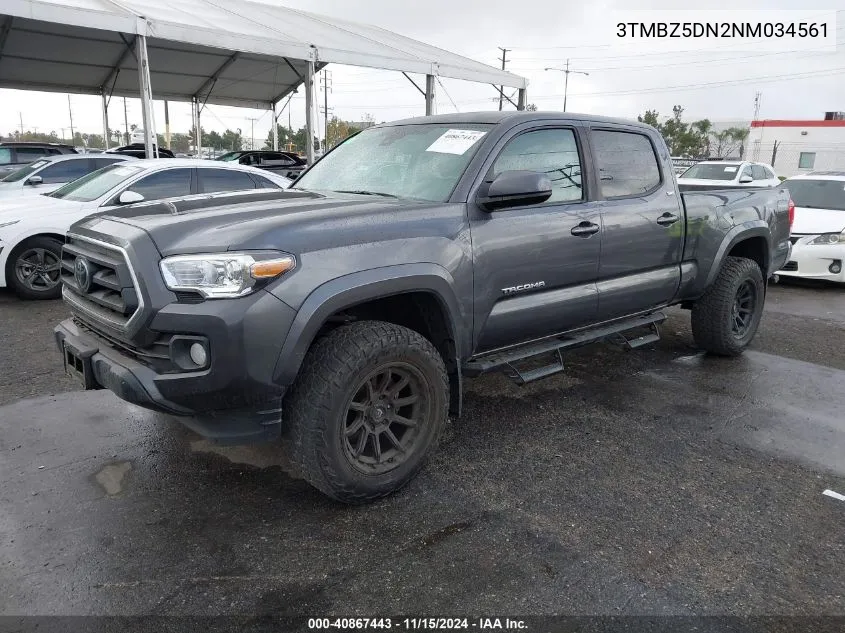 2022 Toyota Tacoma 2Wd Sr5 V6 VIN: 3TMBZ5DN2NM034561 Lot: 40867443