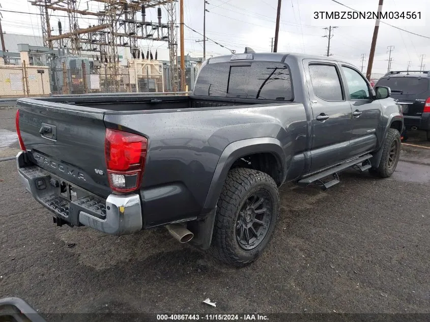 2022 Toyota Tacoma 2Wd Sr5 V6 VIN: 3TMBZ5DN2NM034561 Lot: 40867443