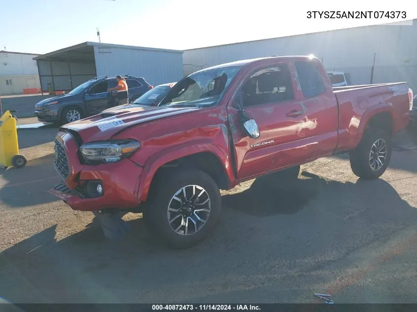 2022 Toyota Tacoma Trd Sport VIN: 3TYSZ5AN2NT074373 Lot: 40872473