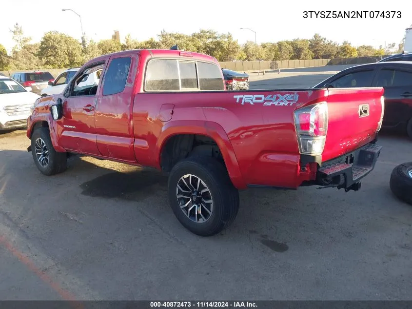 2022 Toyota Tacoma Trd Sport VIN: 3TYSZ5AN2NT074373 Lot: 40872473