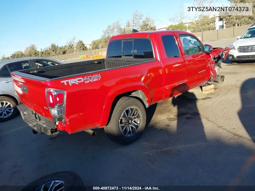 2022 Toyota Tacoma Trd Sport VIN: 3TYSZ5AN2NT074373 Lot: 40872473