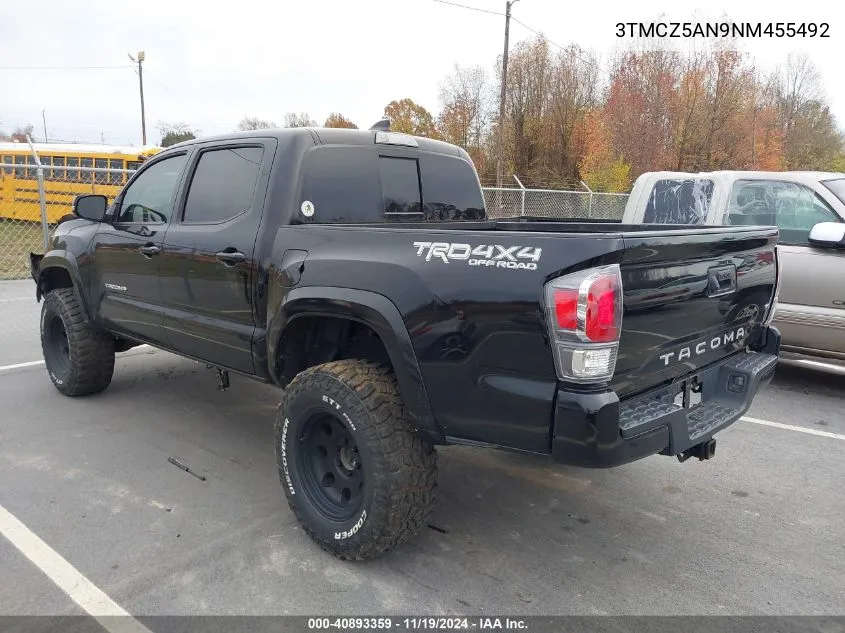 2022 Toyota Tacoma Sr5 V6 VIN: 3TMCZ5AN9NM455492 Lot: 40893359